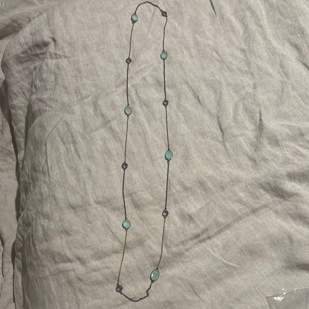 925 sterling silver chalcedony and tourmaline Necklace.